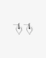 Boucles d'Oreilles Pendantes Coeur Ouvert en Argent Sterling