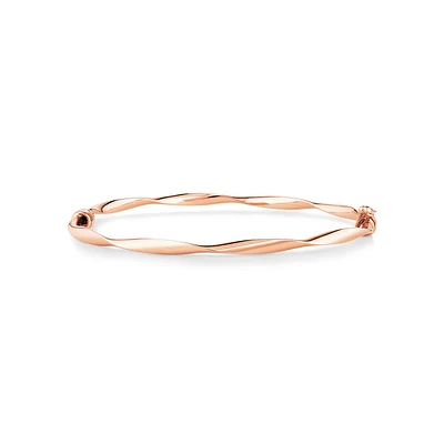 60mm Hollow Twist Bangle In 10kt Yellow Gold