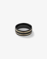 Black Diamond Ring in Black Titanium with 10kt Yellow Gold Inlays