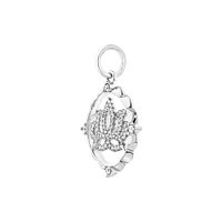 Lotus Motif Pendant with 0.15 Carat TW of Diamonds in Sterling Silver