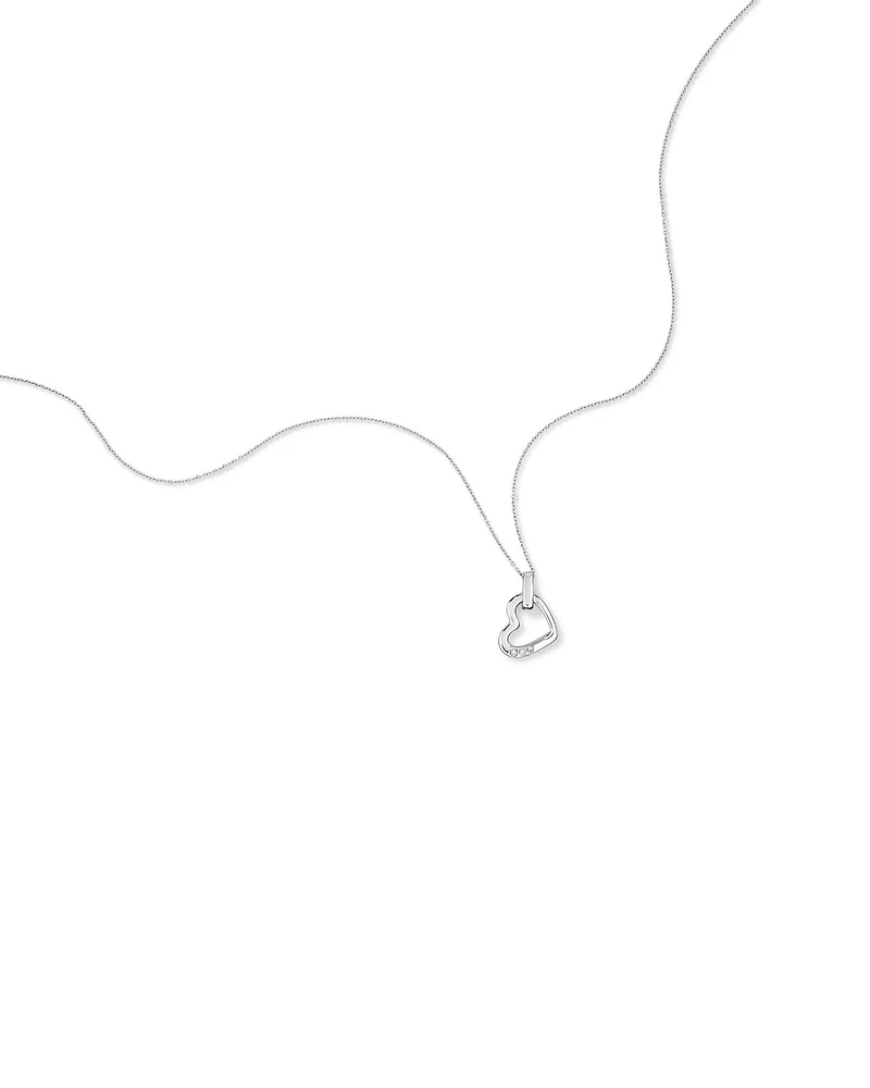 Pendentif Cœur et chaîne avec zircone cubique en argent sterling