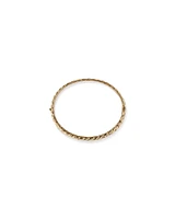 Diamond-Cut Crossaint Bangle in 10kt Yellow Gold