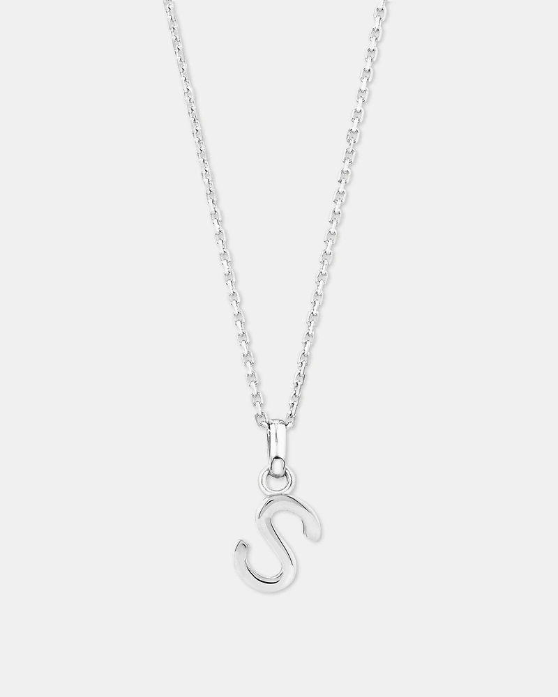"U" Initial Pendant in Sterling Silver