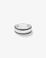 Men's Silver Ring with 0.25 Carat TW of Black Diamonds