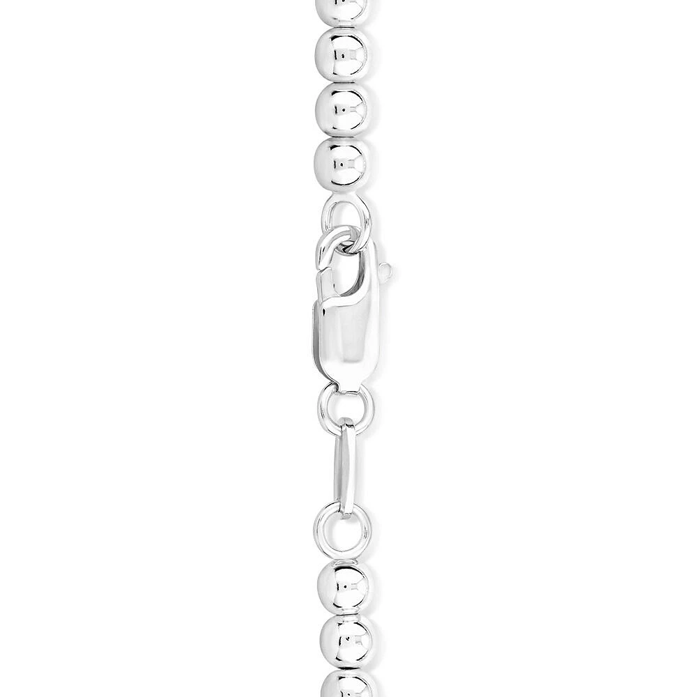 19cm (7.5") Engravable Heart Bead Bracelet in Sterling Silver