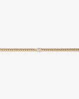 Diamond Accent Curb Chain Bracelet in 10kt Yellow Gold