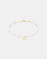 19cm (7.5") C Initial Bracelet in 10kt Yellow Gold