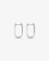 Huggie Paperclip Earrings in Silver