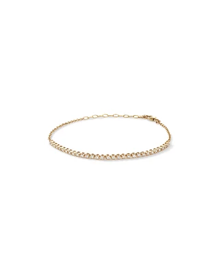 0.50 Carat TW Laboratory-Grown Diamond Tennis Bracelet in 10kt Yellow Gold