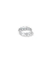 Bague Coeur Alternée en Zircon Cubique Argent Sterling