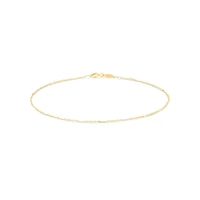 Twist Singapore Bar Chain Anklet in 10kt Yellow Gold