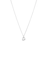 Heart Pendant and Chain with Cubic Zirconia in Sterling Silver