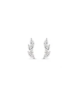 0.96 Carat TW Floret Laboratory-Grown Diamond Climber Earrings in 10kt White Gold