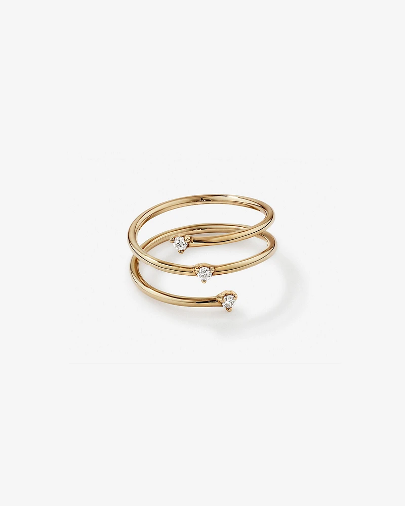 Diamond Accent Wrap Around Ring in 10kt Yellow Gold