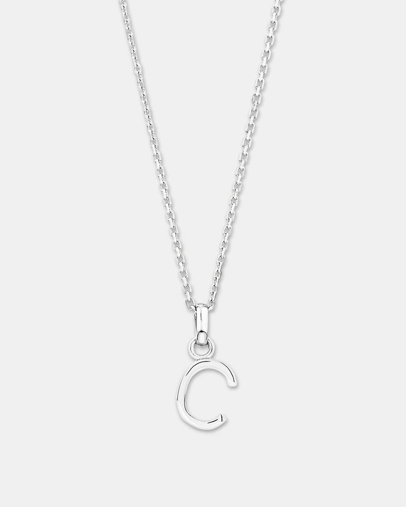 "U" Initial Pendant in Sterling Silver