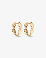 Marquise Shape Huggie Hoop Earrings in 10kt Yellow Gold