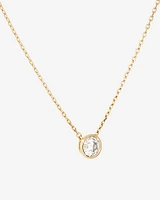 0.25 Carat TW Round Brilliant Diamond Bezel Set Pendant in 18kt Gold