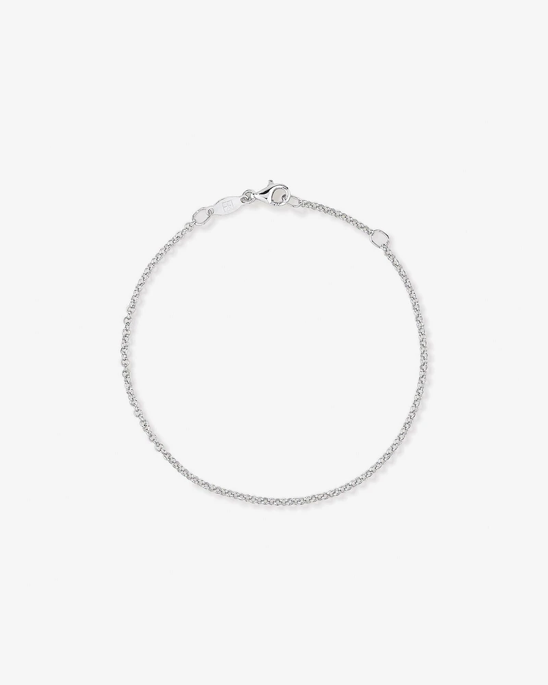 19cm (7.5") 1.8mm Width Fine Beclher Chain Bracelet in Sterling Silver