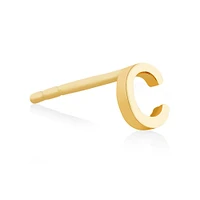 G Initial Single Stud Earring in 10kt Yellow Gold
