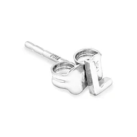 E Initial Single Stud Earring in Sterling Silver