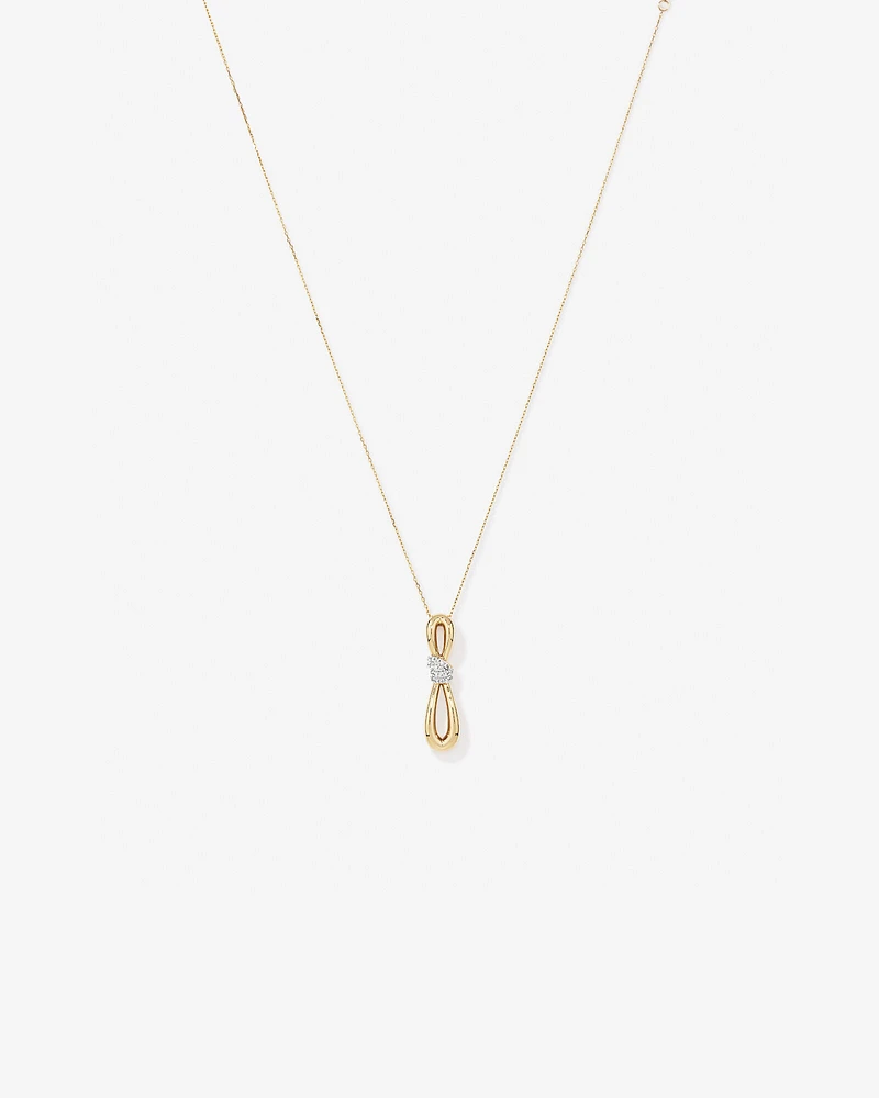 0.17 Carat TW Diamond Knot Pendant in 10kt Yellow Gold