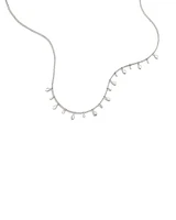 Multi Pear Station Necklace in Sterling Silver