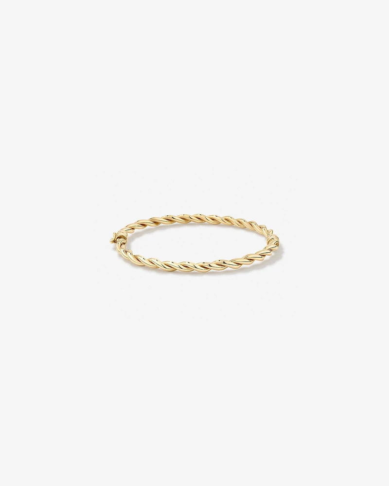 Croissant Twist 60cm Hollow Bangle in 10kt Yellow Gold