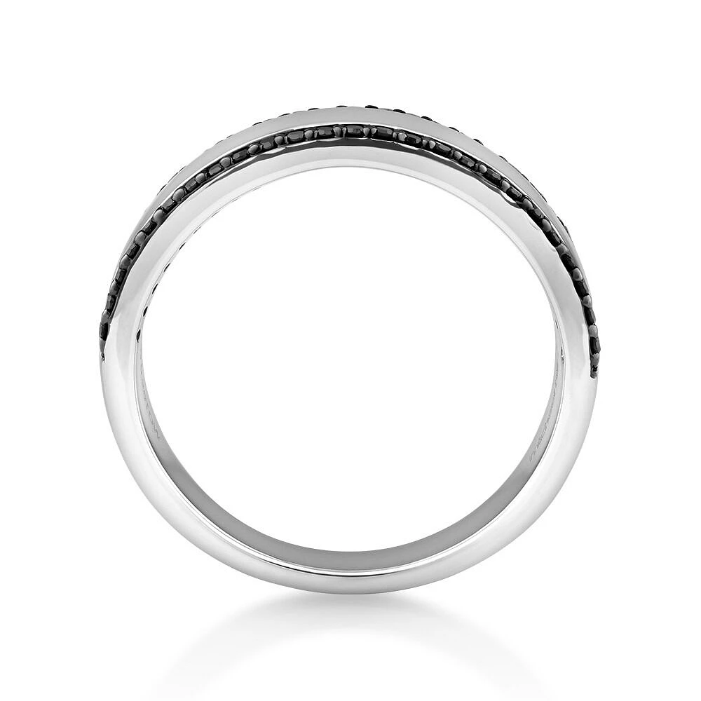 Men's Silver Ring with 0.25 Carat TW of Black Diamonds