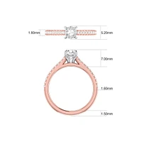 Bague de fiançailles en or blanc 14 K avec diamants totalisant 0,78 ct