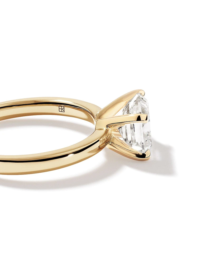 2.00 Carat TW East West Emerald Cut Lab-Grown Diamond Solitaire Engagement Ring in 14kt Yellow Gold