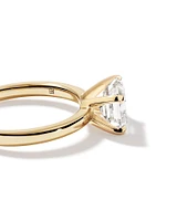 2.00 Carat TW East West Emerald Cut Lab-Grown Diamond Solitaire Engagement Ring in 14kt Yellow Gold