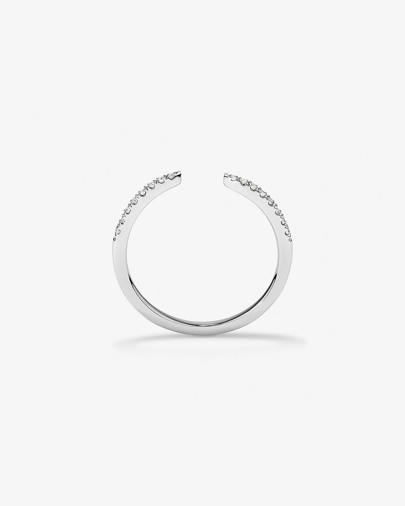 0.12 Carat TW Diamond Open Wedding Band in 14kt White Gold