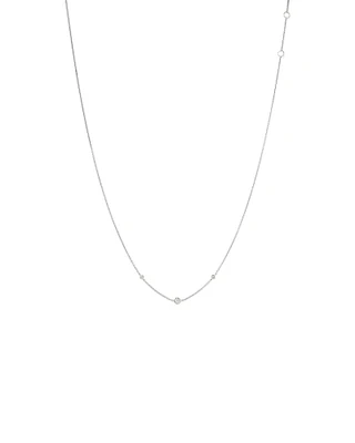 Station Necklace With 0.10 Carat TW Diamonds In Sterling Silver