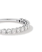 0.60 Carat TW Claw Set Round Brilliant Laboratory-Grown Diamond Wedding Ring in 14kt White Gold