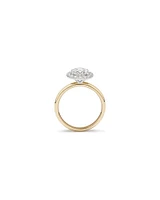 2.34 Carat TW Oval Cut Laboratory-Grown Diamond Halo Engagement Ring in 14kt Yellow and White Gold
