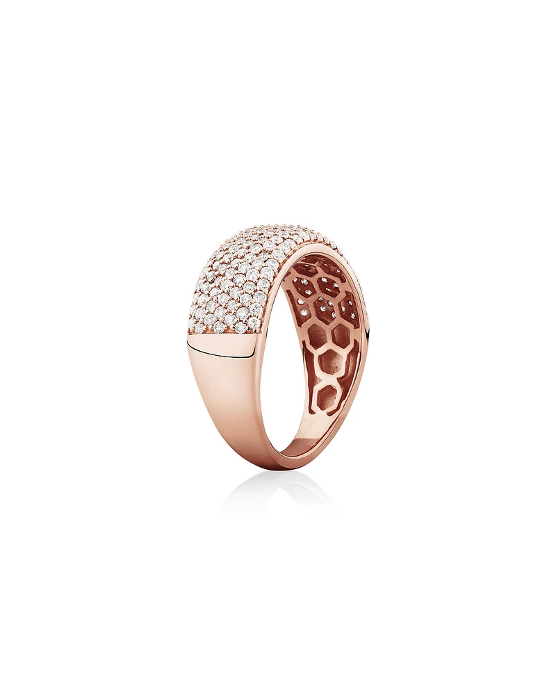 Diamond Pave Ring with 1.00 Carat TW Diamond in 10kt Rose Gold