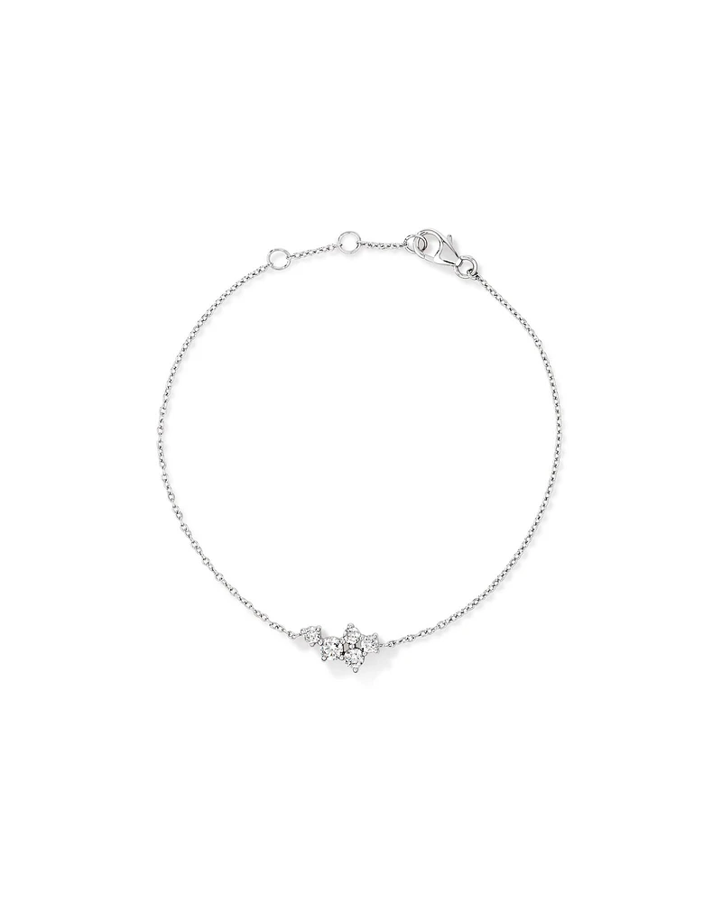 Round Brilliant Cut Cubic Zirconia Chain Bracelet in Sterling Silver