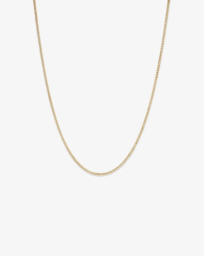 55cm (22") Hollow Curb Chain in 10kt Yellow Gold