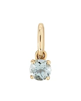 Round Blue Aquamarine Birthstone Pendant in 10kt Yellow Gold