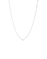 Diamond Serendipity Single Stone Necklace in Sterling Silver