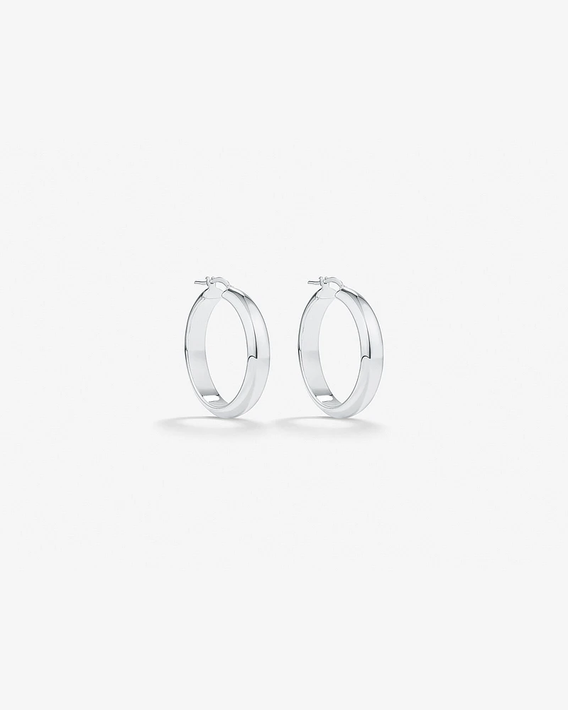 25mm Hoop Earrings in Sterling Silver