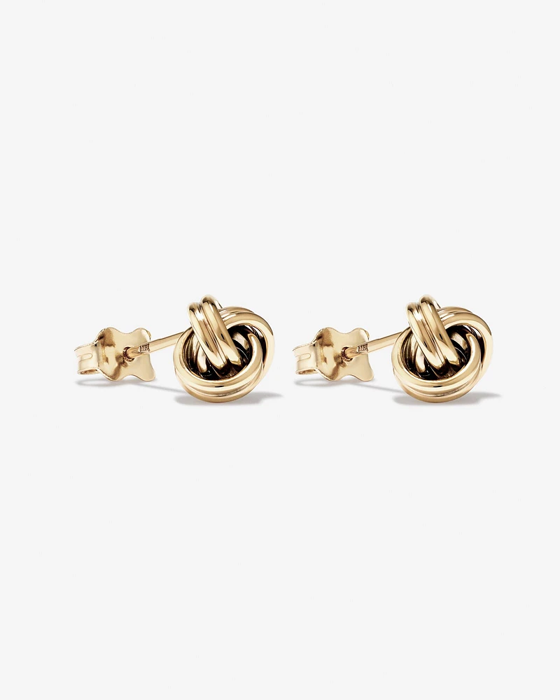 Knot Stud Earrings in 10kt Yellow Gold