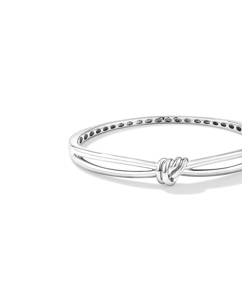 Knot Split Band Oval Bangle in Sterling Silver