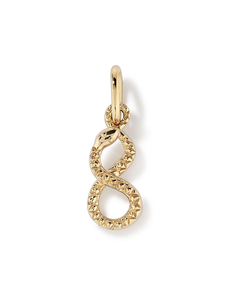 Lunar New Year Figure 8 Snake Pendant in 18kt Yellow Gold