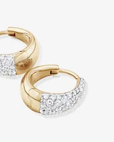 Stardust Hoops with .72TW of Diamonds in 10kt Yellow Gold and Rhodium