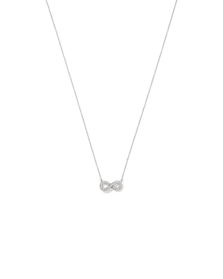 Cubic Zirconia Puff Infinity Pendant Necklace in Sterling Silver