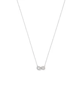 Cubic Zirconia Puff Infinity Pendant Necklace in Sterling Silver