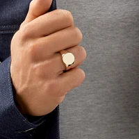 Men's Oval Signet Ring in 10kt Yellow Gold