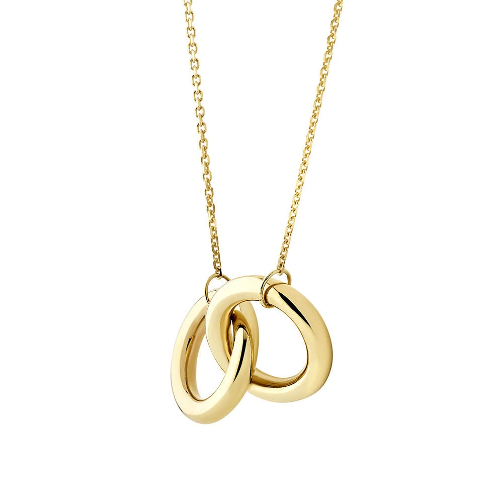 45cm (18”) Double Circle Necklace in 10kt Yellow Gold