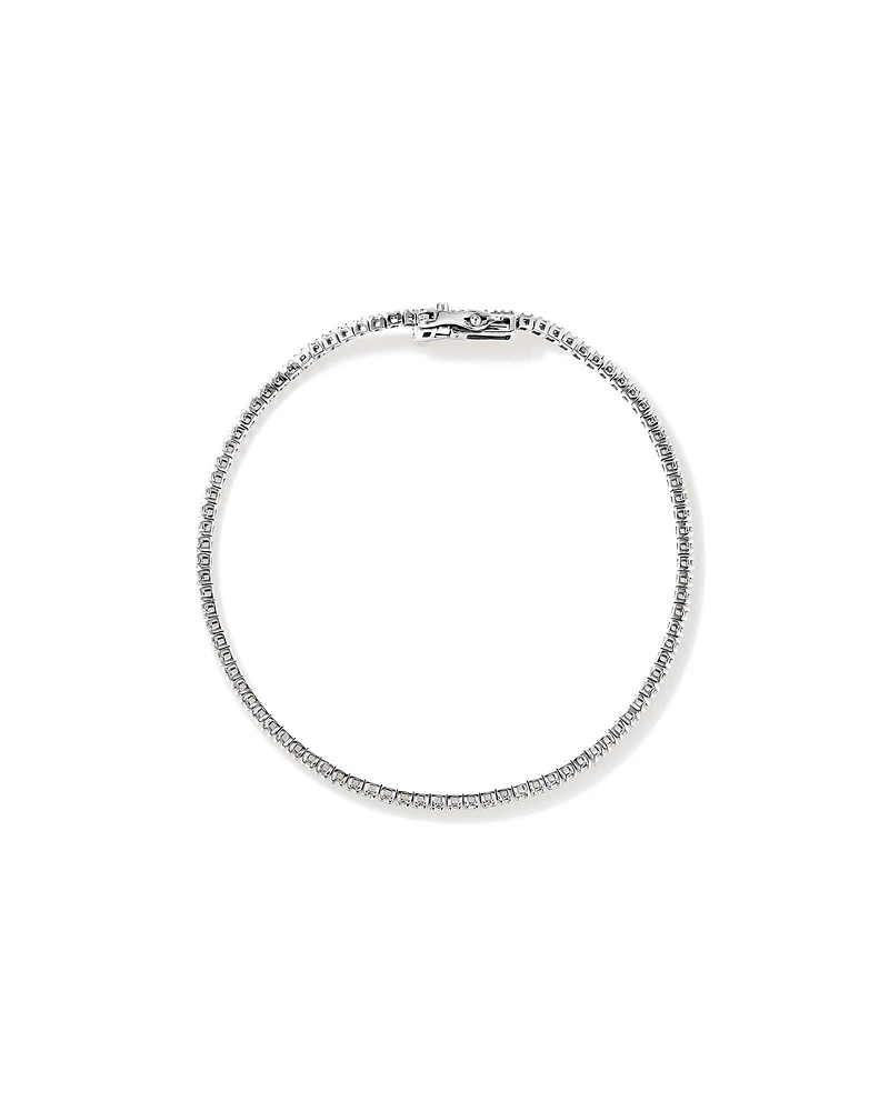 Bracelet de Tennis de 0,82 Carat TW en Diamant en Or Blanc 10kt